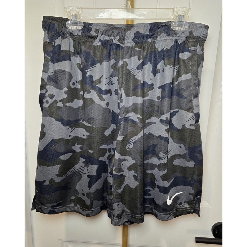 Nike Mens Camo Gray Blue Green XL Dri-fit Shorts